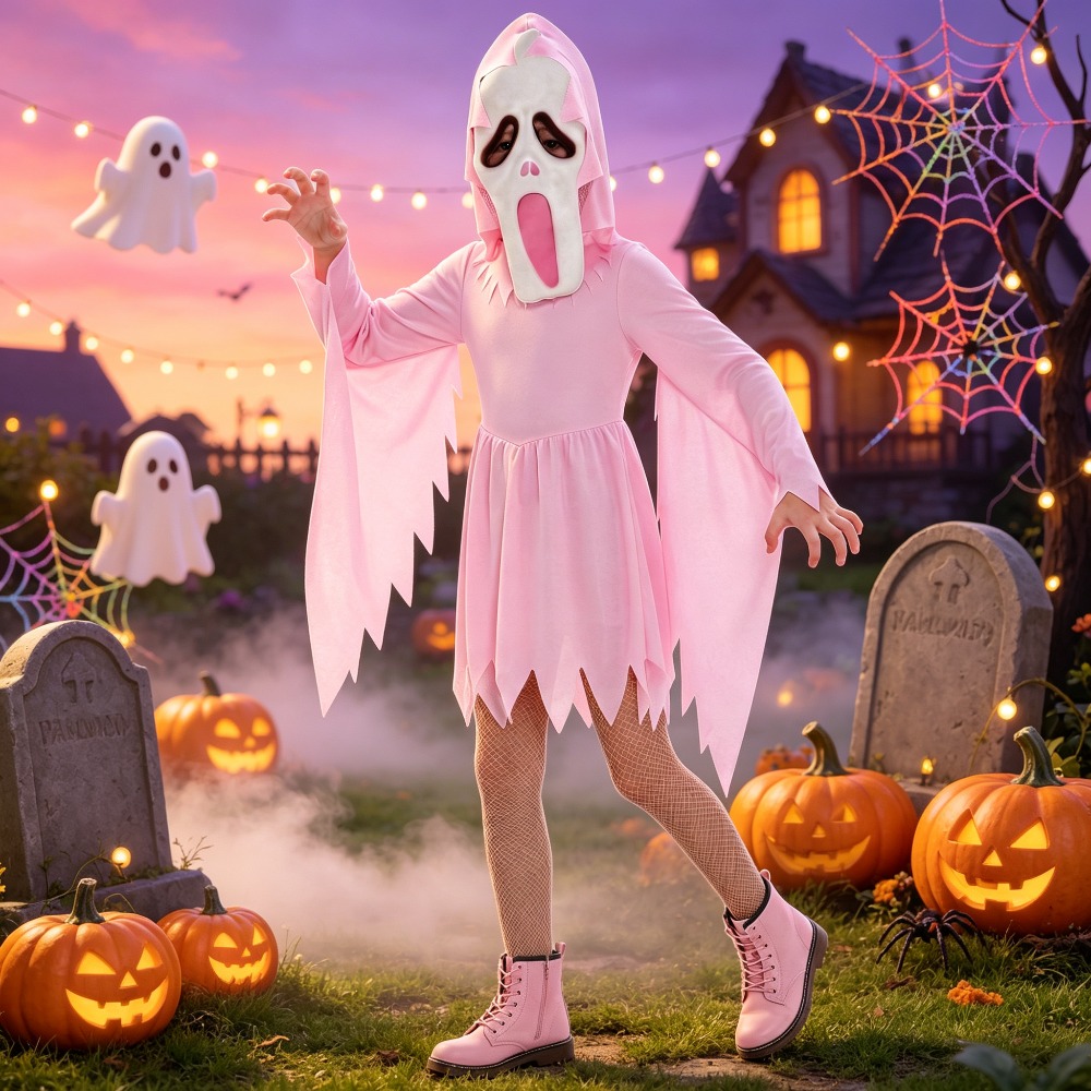Anime Cosplay Face - Kostum Cosplay Wajah Hantu Halloween, Pakaian