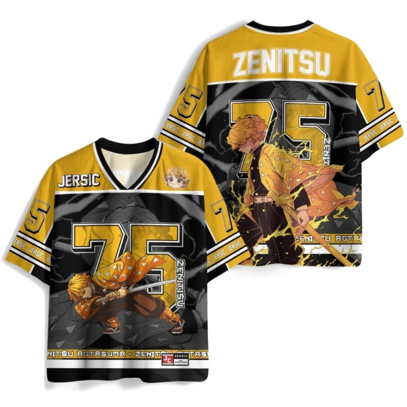 Cosplay Anime Zenitsu - Jersey Anime Demon Slayer Zenitsu Baru