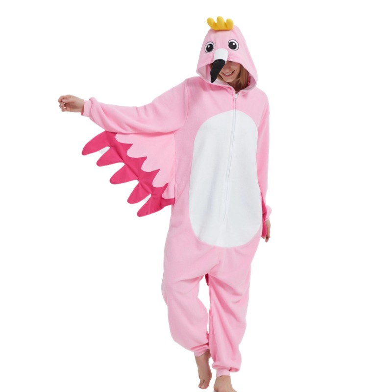 Anime Cosplay Thick - Kostum Cosplay Flamingo Ritsleting Kostum Onesies