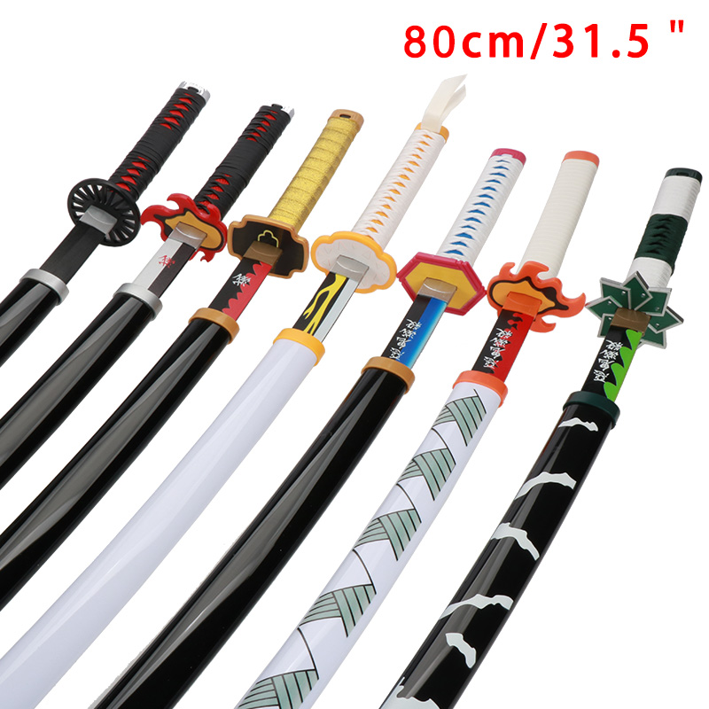 Cosplay Anime Zenitsu - Pedang Katana Buatan Tangan 80cm/31.5in, Pedang