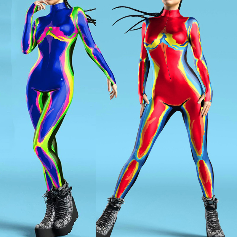 Anime Cosplay Images - Bodysuit Zentai Gambar Cetak 3D Wanita