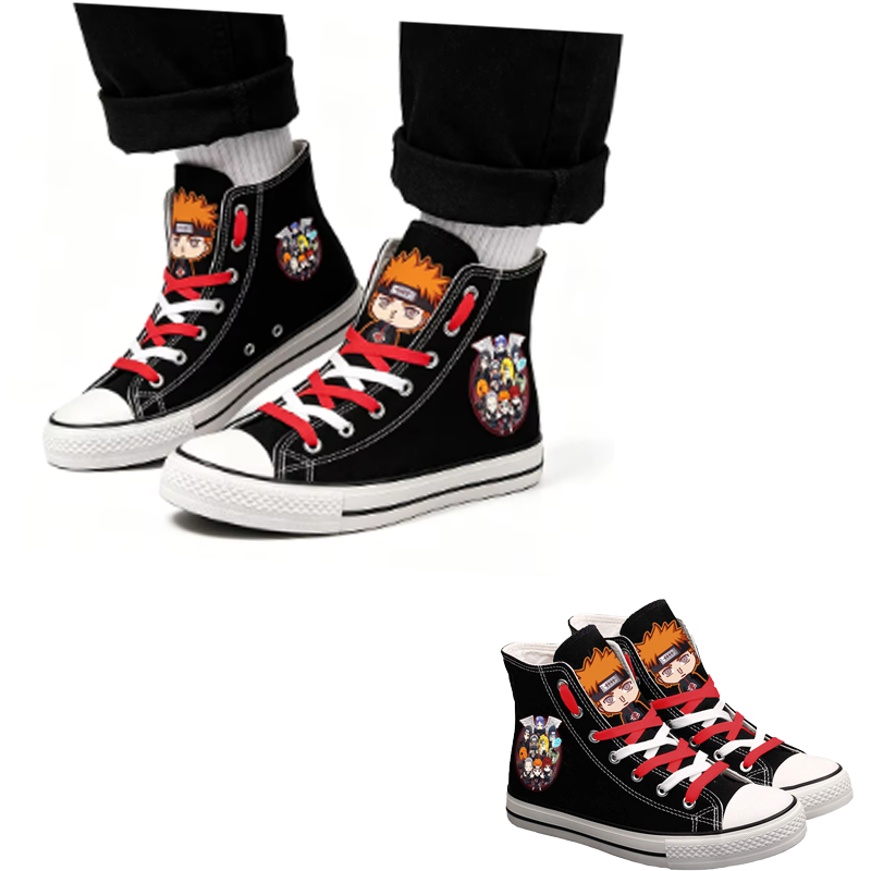 Anime Cosplay Girl Ideas - Sepatu Kanvas High-Top Naruto Uzumaki Sepatu