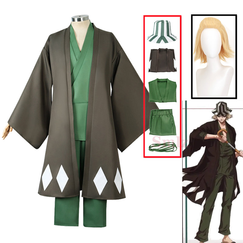 Bleach Captain Coat - Urakhara Kisuke Cosplay Kostum Pemutih Anime