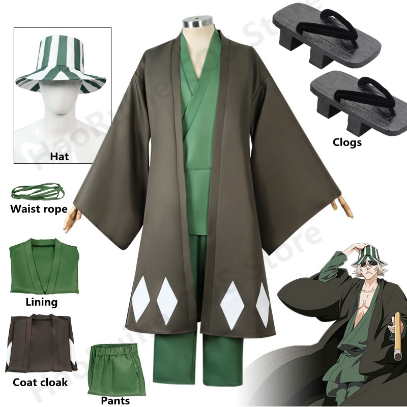 Bleach Captain Coat - Cosplay Pemutih Anime Populer Urakhara Kisuke