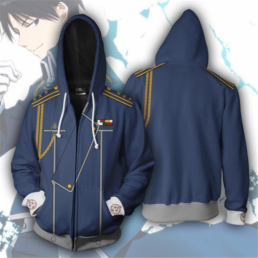 Fullmetal Alchemist Coat - Kaus Cosplay Anime Pakaian Atasan Tracksuit