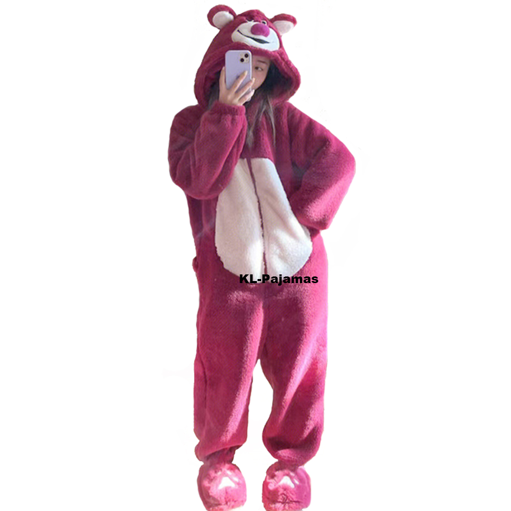Anime Cosplay Thick - Onesie piyama hewan wanita, jumpsuit satu