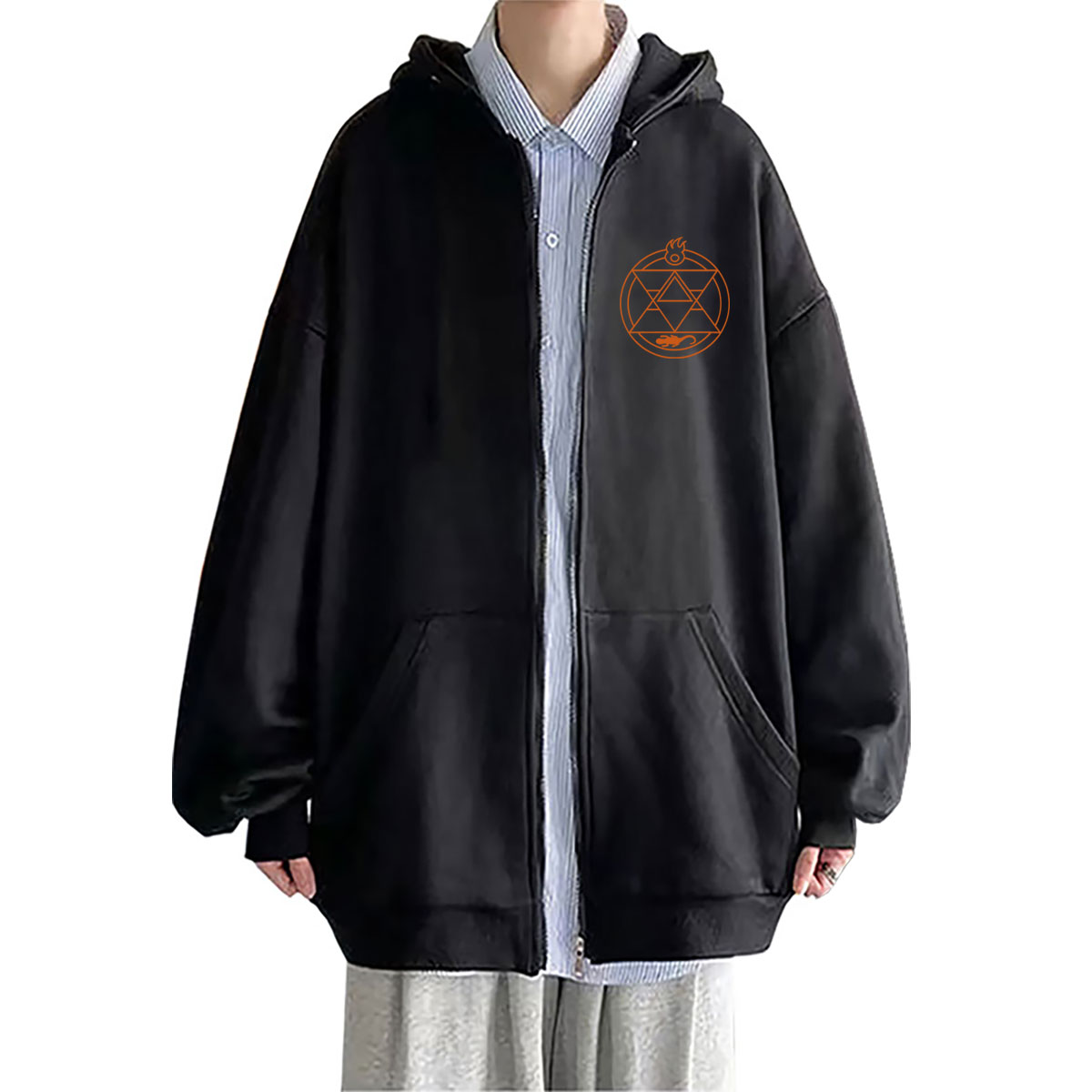 Fullmetal Alchemist Coat - Hoodie Ritsleting Grafis Anime Fullmetal Alchemist