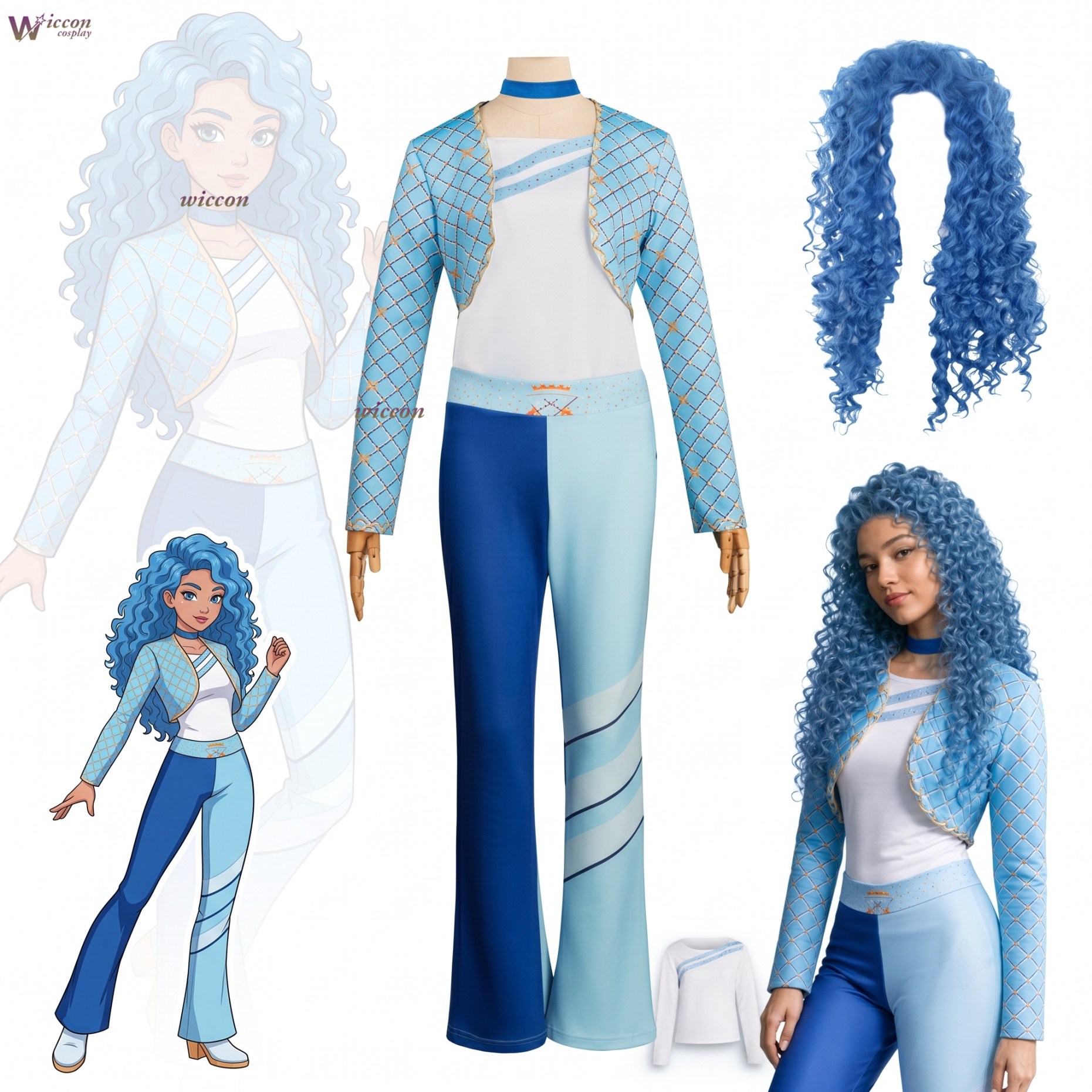 Kostum Biru Cos C COS NEW D-De - Anime Cosplay Kid ulasan dan harga
