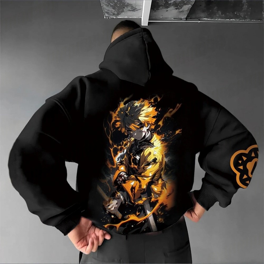 Demon Slayer Hoodie Pria Zenit - Cosplay Anime Zenitsu ulasan dan harga