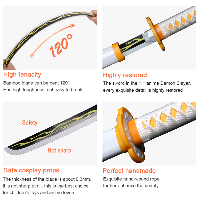 Pedang Katana Buatan Tangan 80 - Cosplay Anime Zenitsu ulasan dan harga