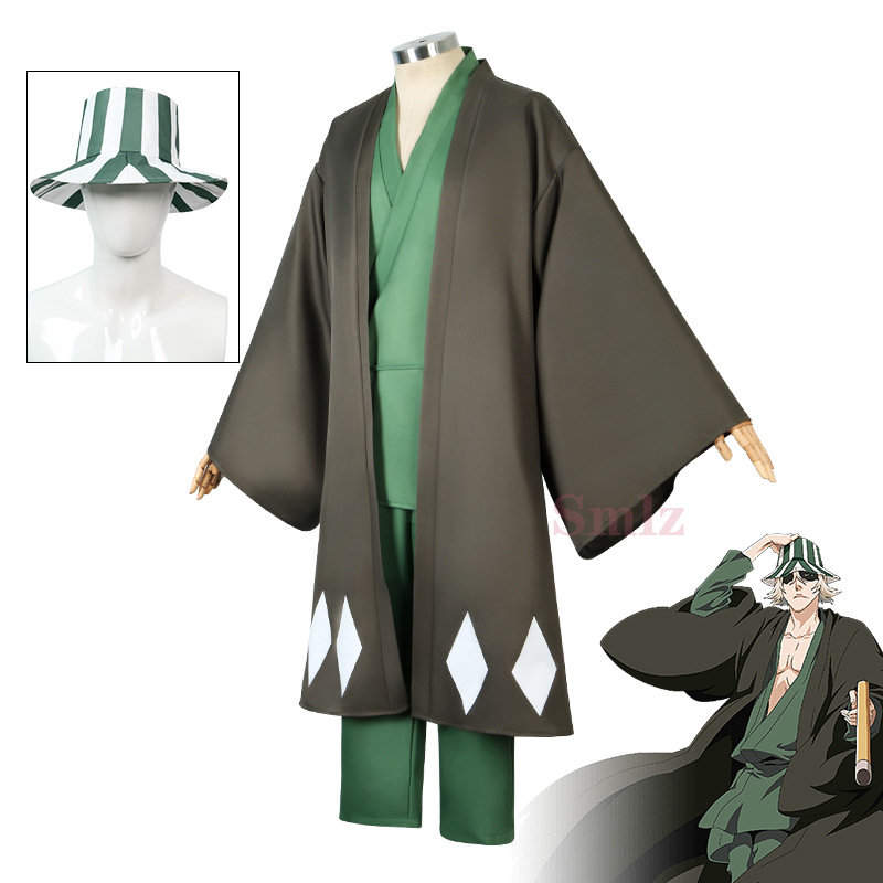 Urakhara Kisuke Cosplay Kostum - Bleach Captain Coat ulasan dan harga