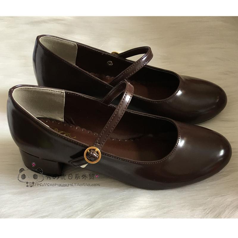 Sepatu PU Kepala Bundar Hak Re - Anime Cosplay Korean Girl ulasan dan harga