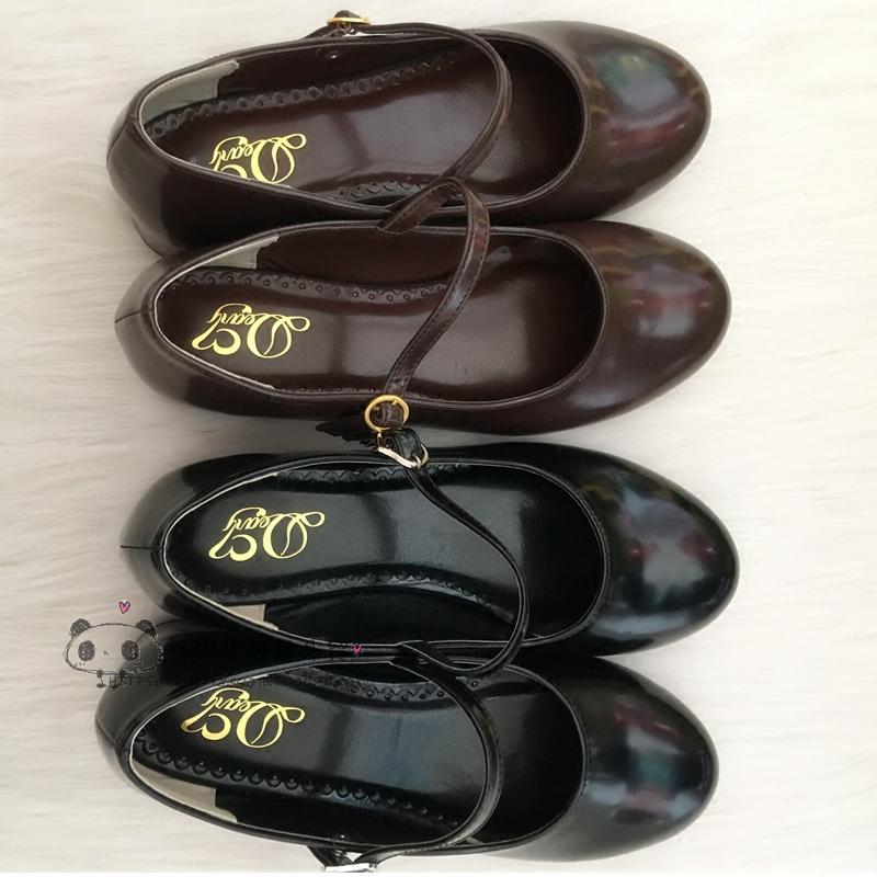 Sepatu PU Kepala Bundar Hak Re - Anime Cosplay Korean Girl ulasan dan harga