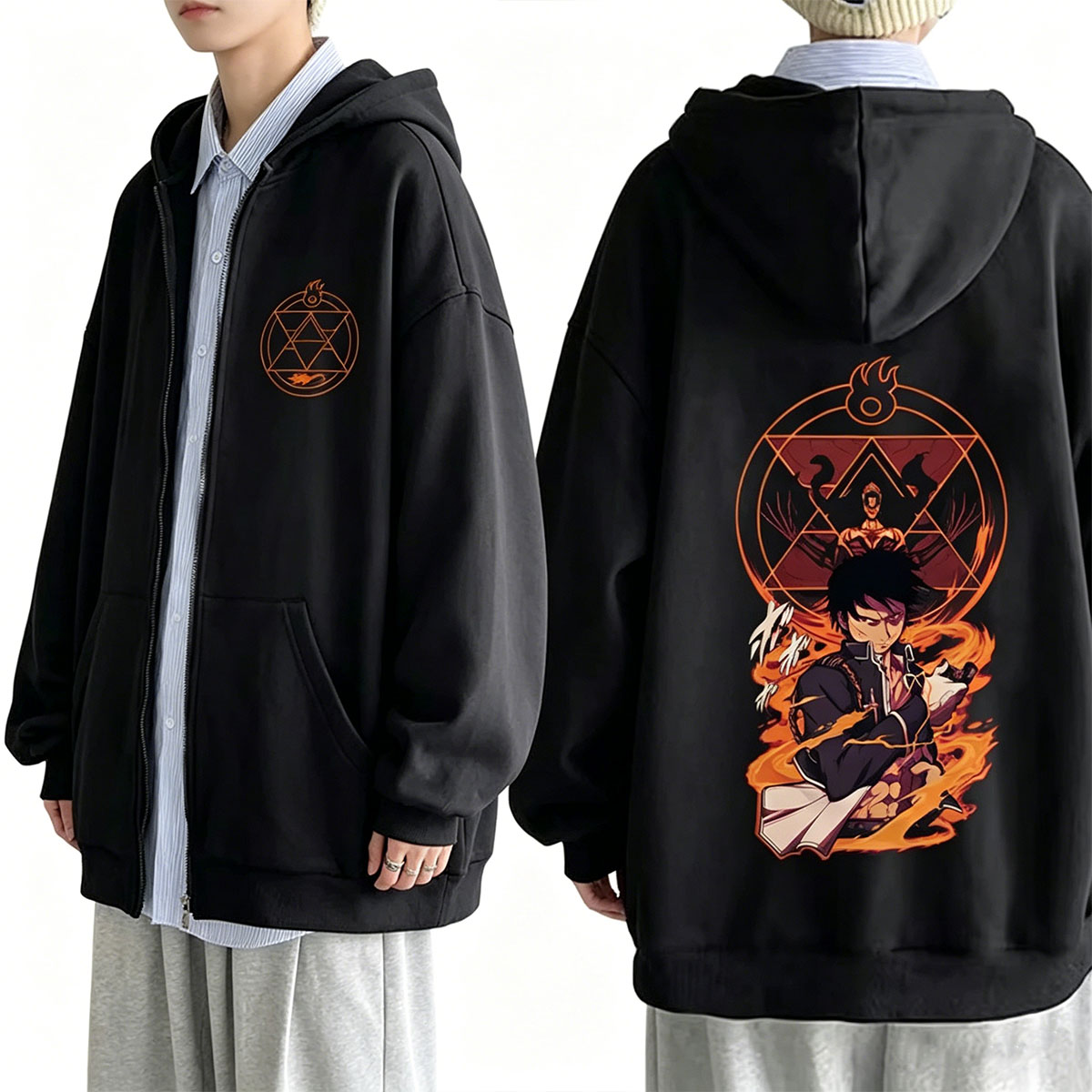 Hoodie Ritsleting Grafis Anime - Fullmetal Alchemist Coat ulasan dan harga